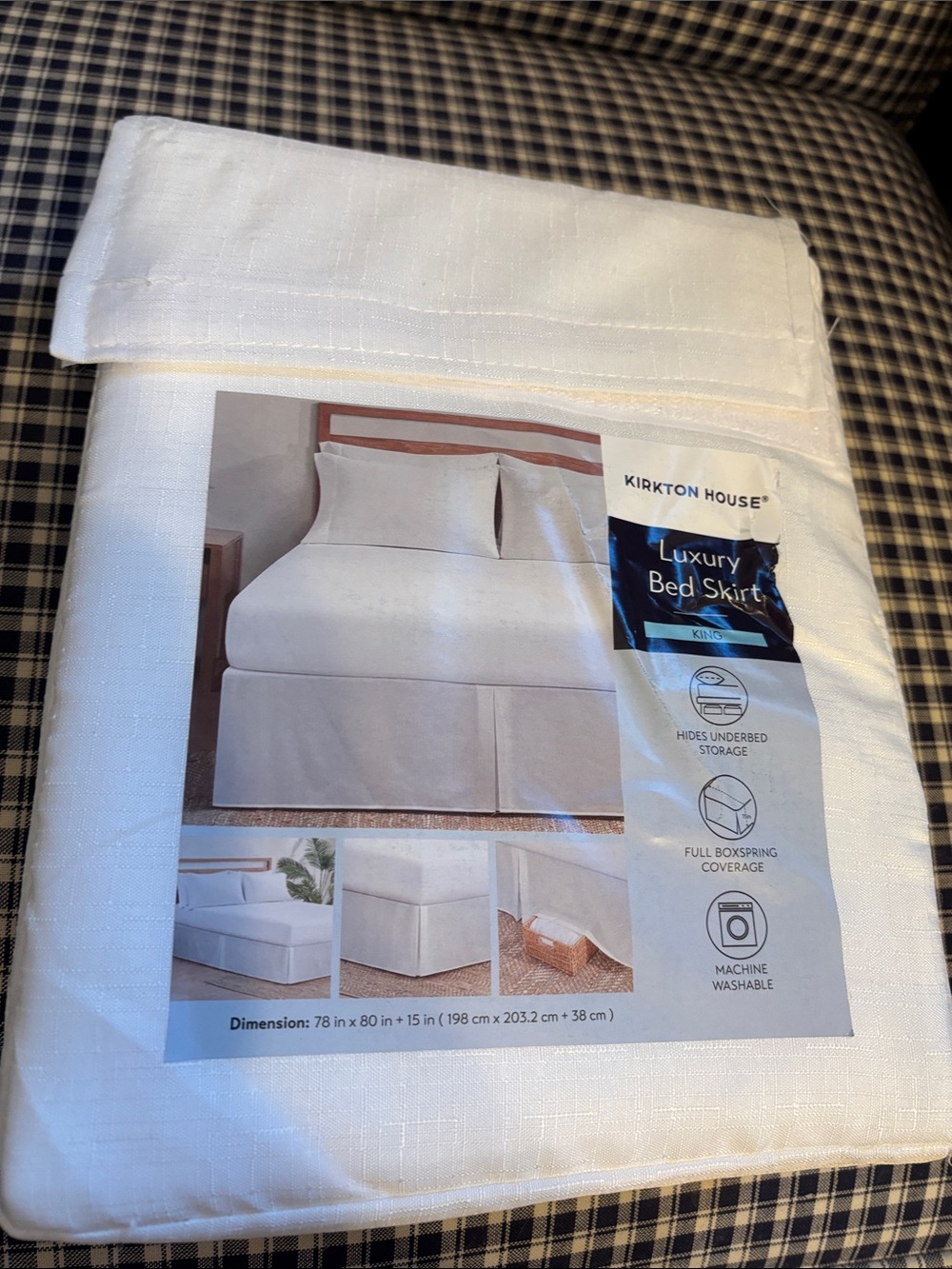 Kirkton House White Luxury Bed Skirt - Tailored Solid Style